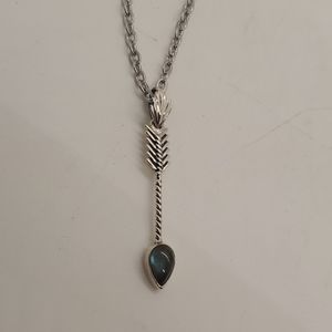 Labordorite Arrow Pendant Silver 925 w/ 15" Choker